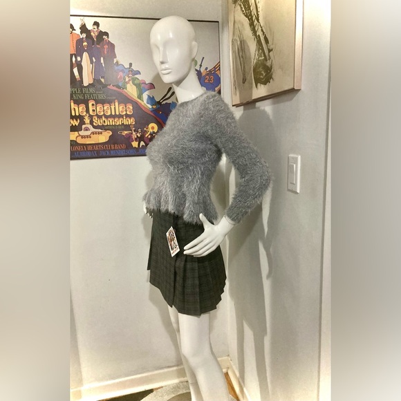 Empire Records Costume - Blue Faux Mohair Top and Vintage Blue Plaid Kilt - Picture 4 of 12
